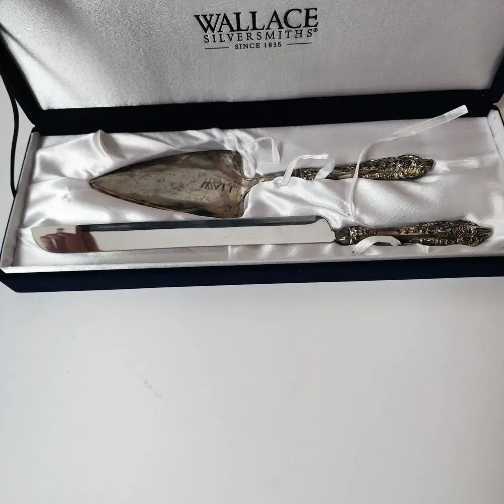 Wallace Silversmiths Antique Baroque Bridal Set Silver Plated Vintage